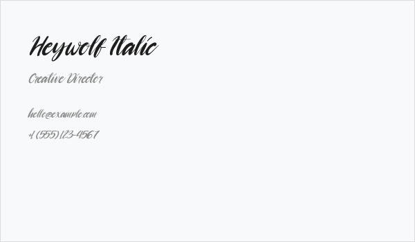 Heywolf Italic Business Card