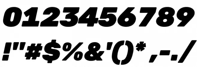 Hezaedrus Black Italic Font OTHER CHARS