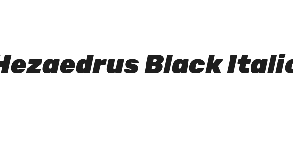 Hezaedrus Black Italic Logo