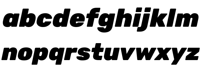 Hezaedrus Black Italic Font LOWERCASE
