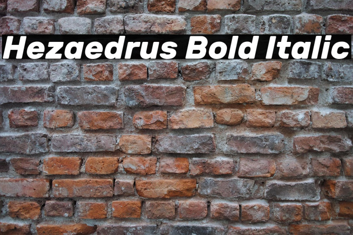 Hezaedrus Bold Italic Example 1
