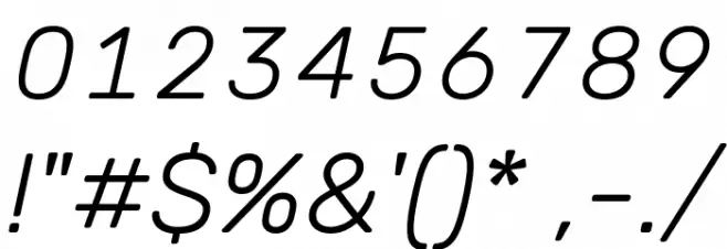 Hezaedrus ExtraLight Italic Font OTHER CHARS