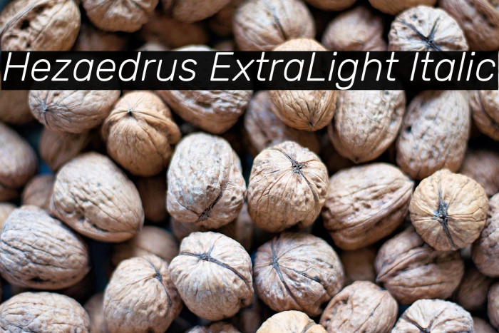 Hezaedrus ExtraLight Italic Example 1