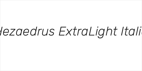 Hezaedrus ExtraLight Italic Logo