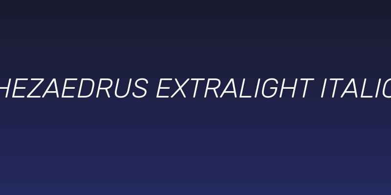 Hezaedrus ExtraLight Italic Social Header