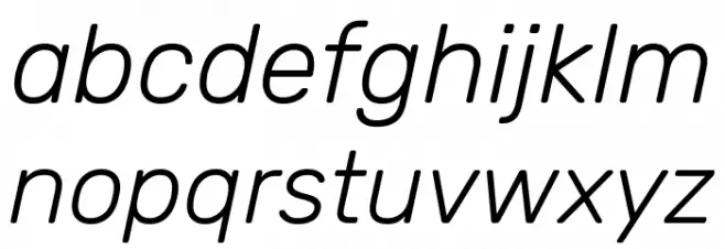 Hezaedrus ExtraLight Italic Schriftart Kleinbuchstaben