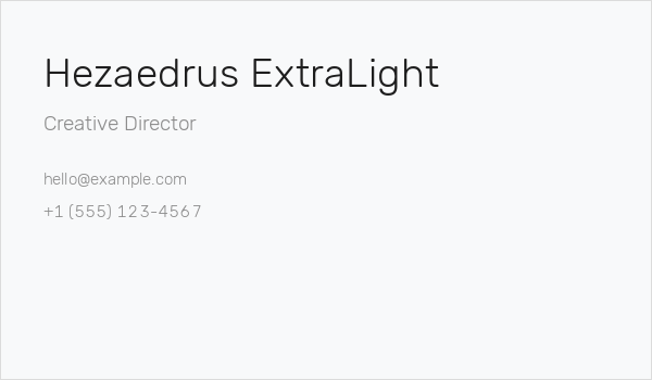 Hezaedrus ExtraLight Business Card