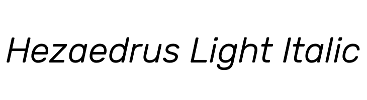 Hezaedrus Light Italic  Скачать бесплатные шрифты