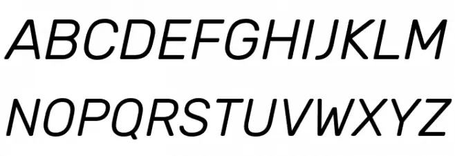 Hezaedrus Light Italic Schriftart Groß