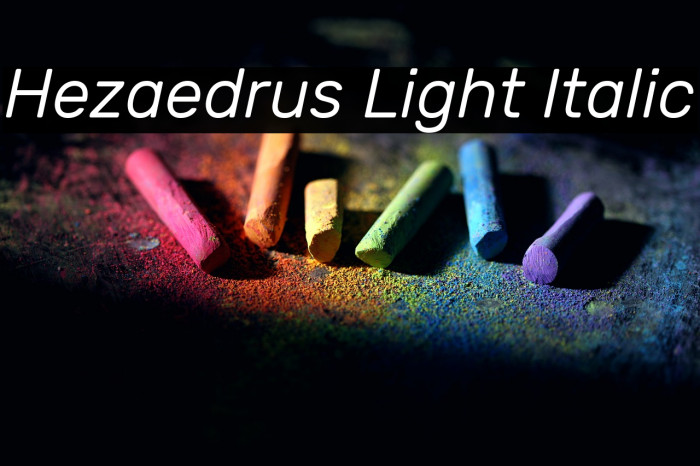 Hezaedrus Light Italic Example 3