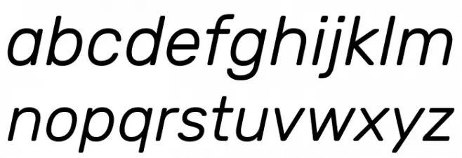 Hezaedrus Light Italic फ़ॉन्ट लोअरकेस