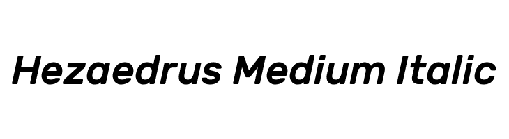 Hezaedrus Medium Italic  Free Fonts Download