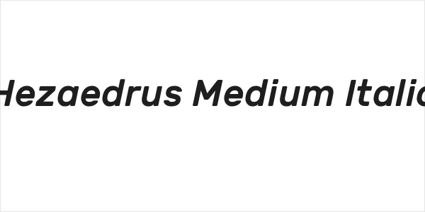 Hezaedrus Medium Italic Logo