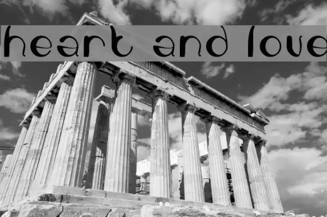 heart and love Font examples