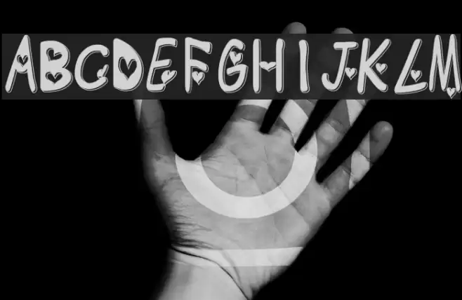 heart emboss Font examples