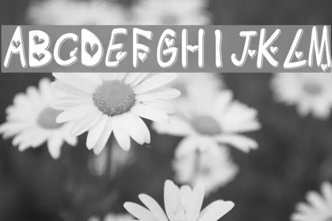 heart emboss Font examples