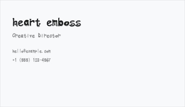 heart emboss Business Card