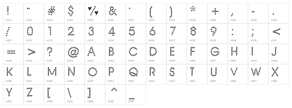 heart heaven Character Map