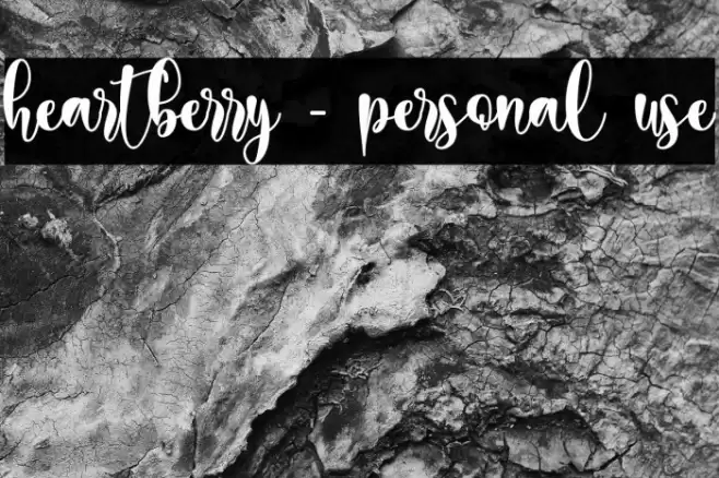 heartberry - personal use Font examples