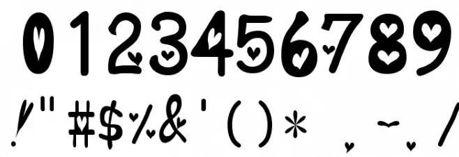 heartfont Font OTHER CHARS