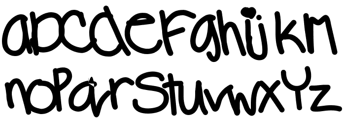 heartlyThere Font LOWERCASE