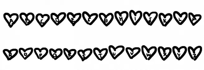 hearts love Caratteri MAIUSCOLE