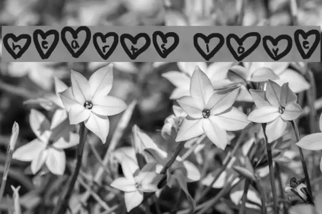 hearts love Font examples