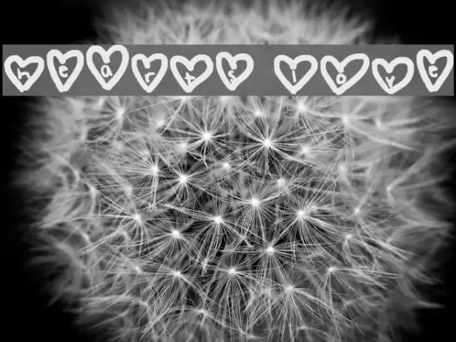 hearts love Font examples