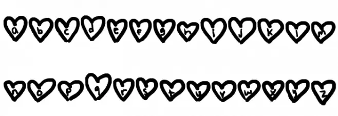 hearts love Font LOWERCASE
