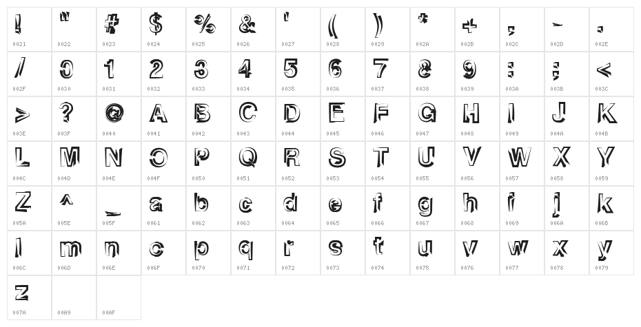 heatstroke Character Map
