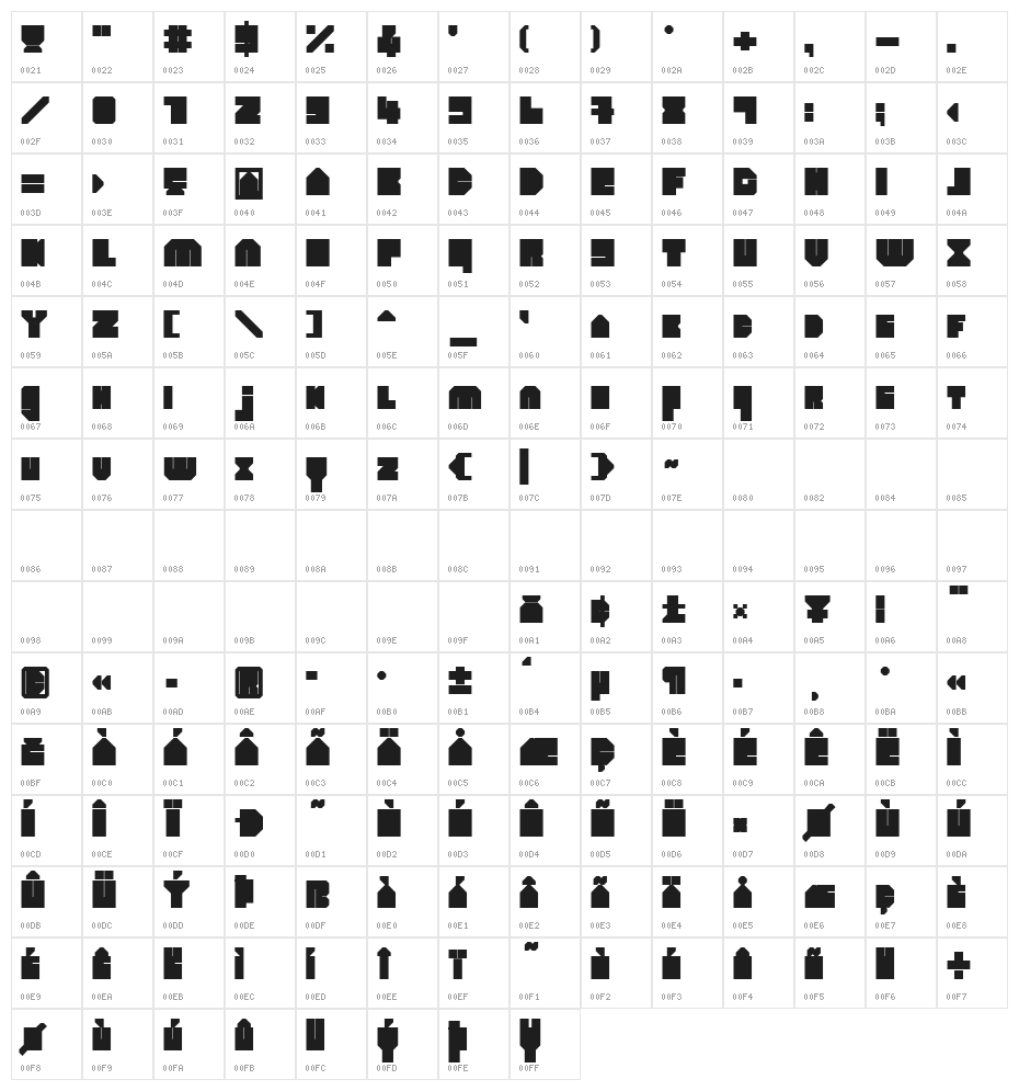 heavyLOUDedge-Bold Character Map
