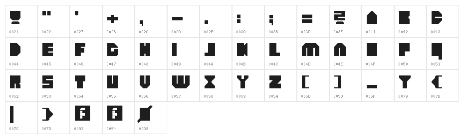 heavyLOUDedge Regular Character Map