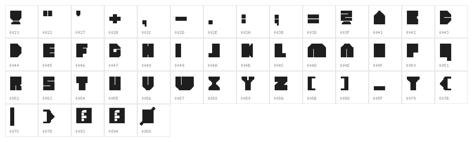heavyLOUDedge_raw Regular Character Map