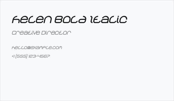 helen Bold Italic Business Card