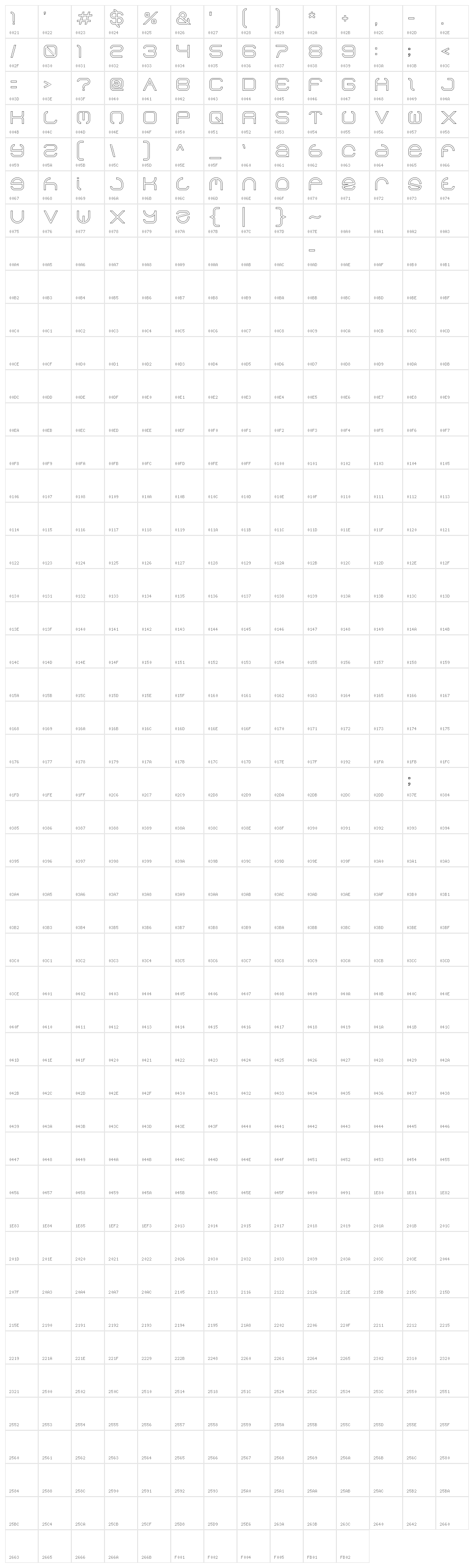 helen-Hollow Character Map