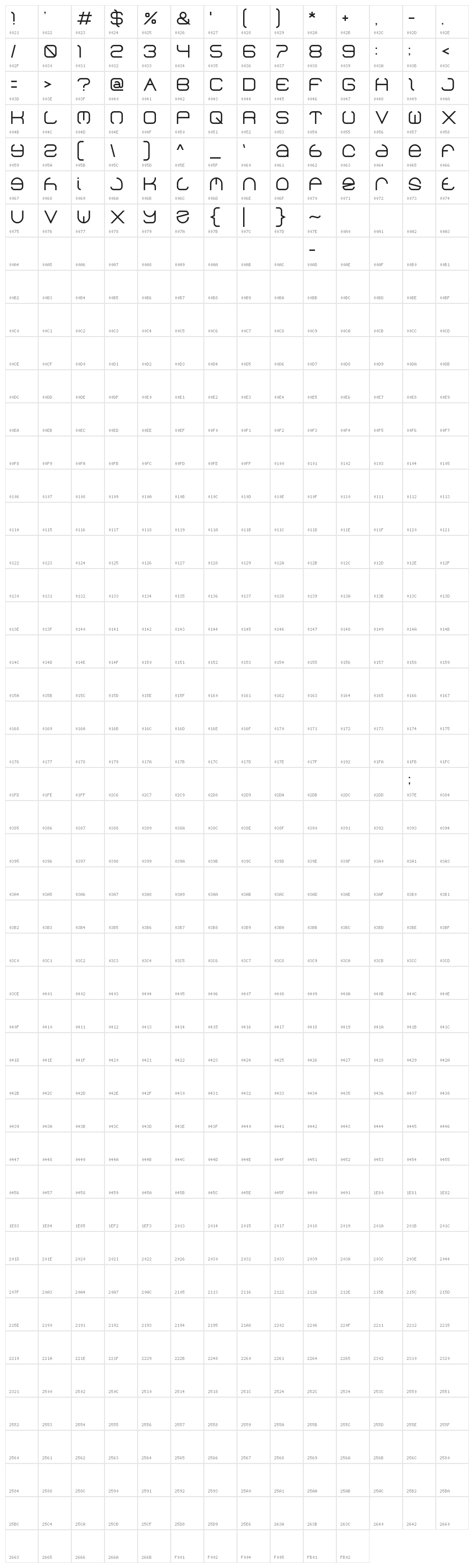 helen-Light Character Map