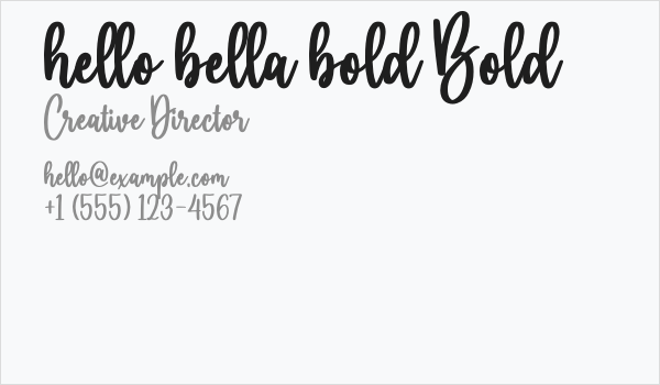 hello bella bold Bold Business Card