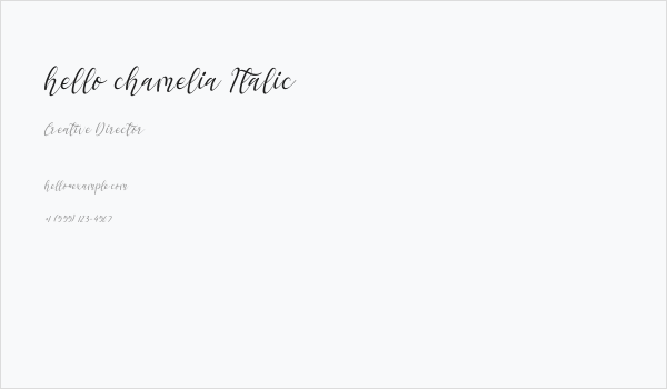 hello chamelia Italic Business Card