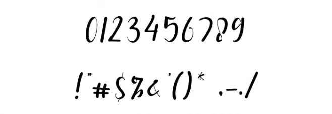 hello chamelia Font OTHER CHARS