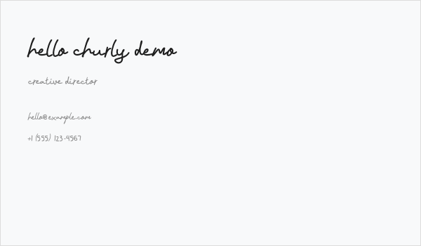 hello churly demo Business Card