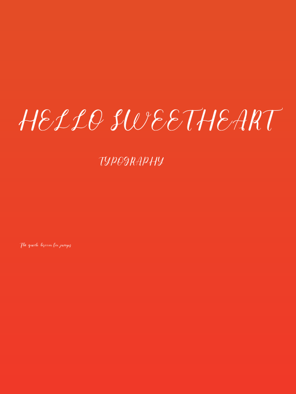 hello sweetheart Poster