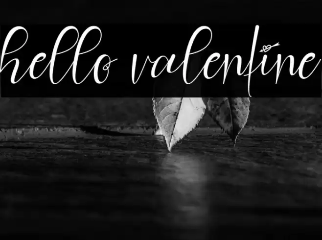 hello valentine Font examples