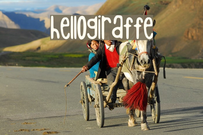 hellogiraffe Font examples