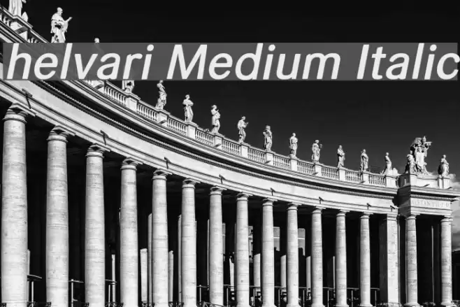 helvari Medium Italic Font examples