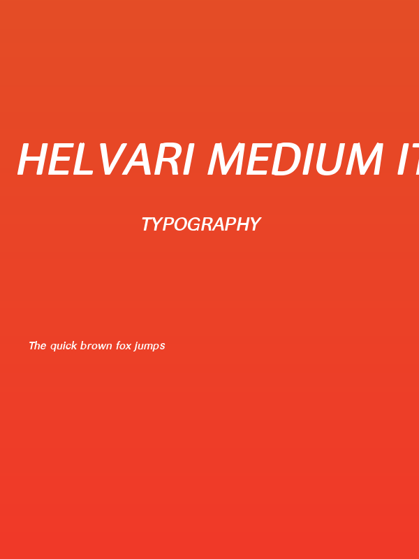 helvari Medium Italic Poster