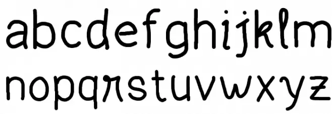 HF004 Schriftart Kleinbuchstaben