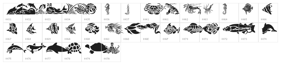 HFF Aqua Stencil Character Map