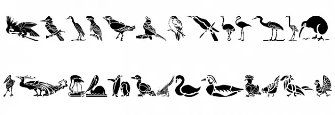 HFF Bird Stencil फ़ॉन्ट अपरकेस