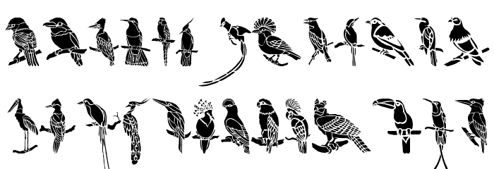 HFF Bird Stencil Font LOWERCASE
