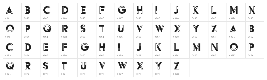 HFF Black Steel Character Map